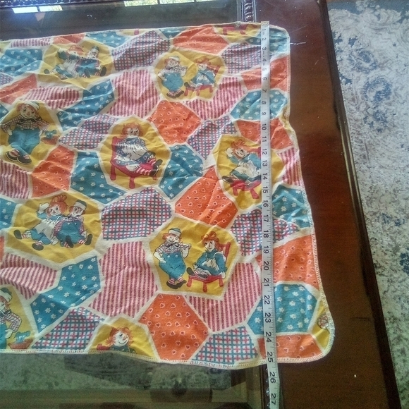 2 Vintage Raggedy Ann & Raggedy Andy Baby Receiving Blankets Rag Dolls - Picture 11 of 12